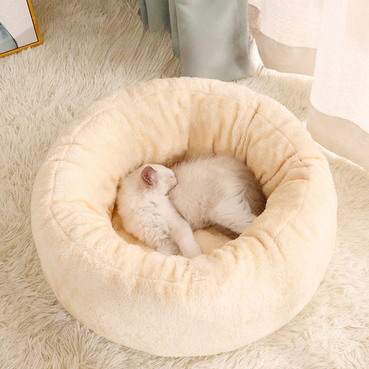 Long Plush Donut Round Pet Bed: The Ultimate Comfort for Your Furry Friend