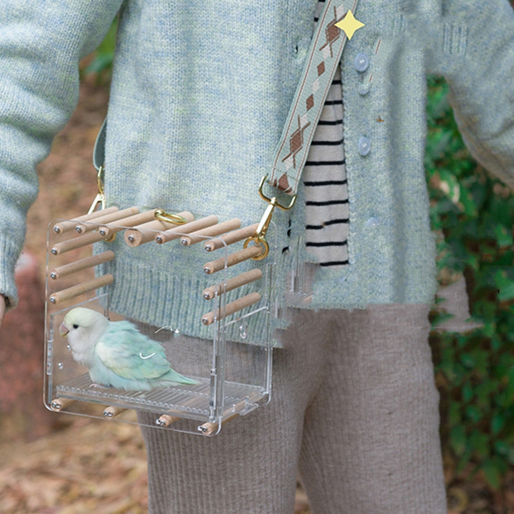 Enhance Your Parrot's Life with the Full Transparent Bird Cage Log Acrylic Parrot