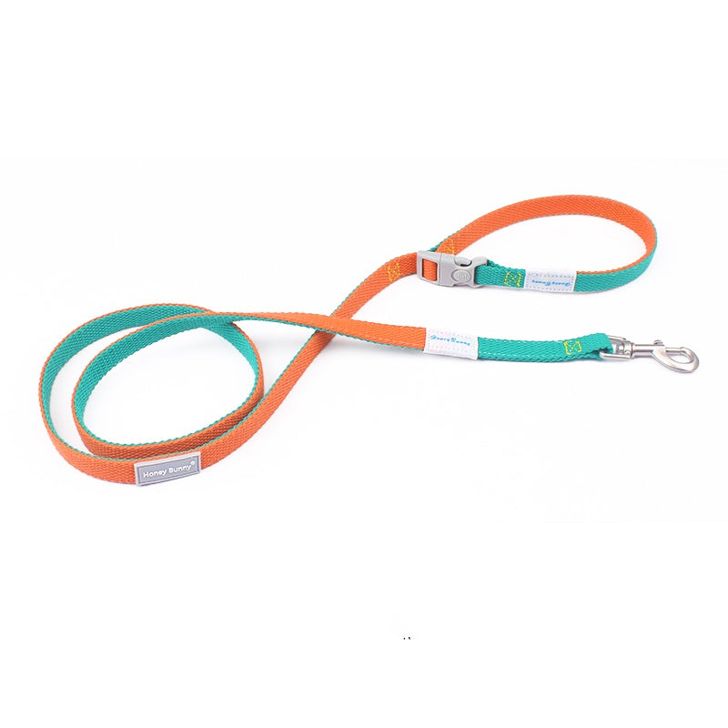 Color Matching Collar Release Buckle Dog Leash Hand Holding Rope Free Bell