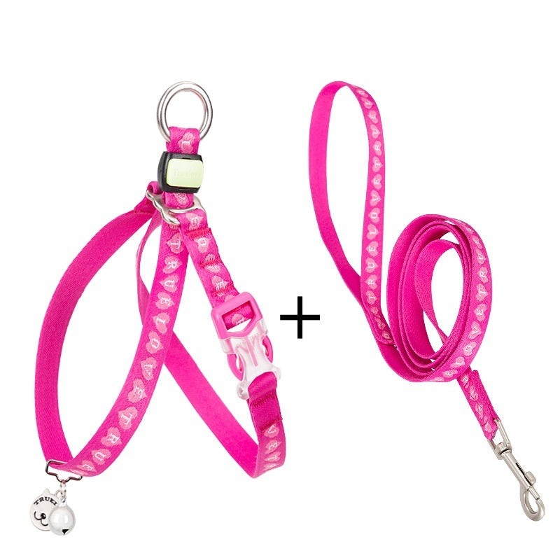 Pet Cat Bell Chest Strap Leash