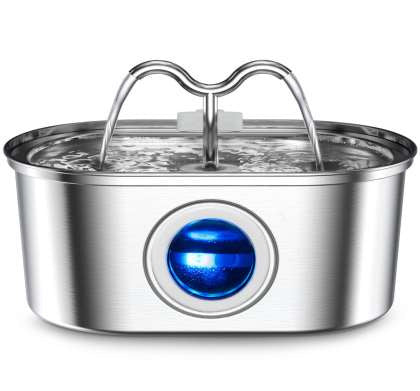 All Stainless Steel Pet Water Dispenser Round Runway Type Large Capacity Dogs And Cats Water Dispenser