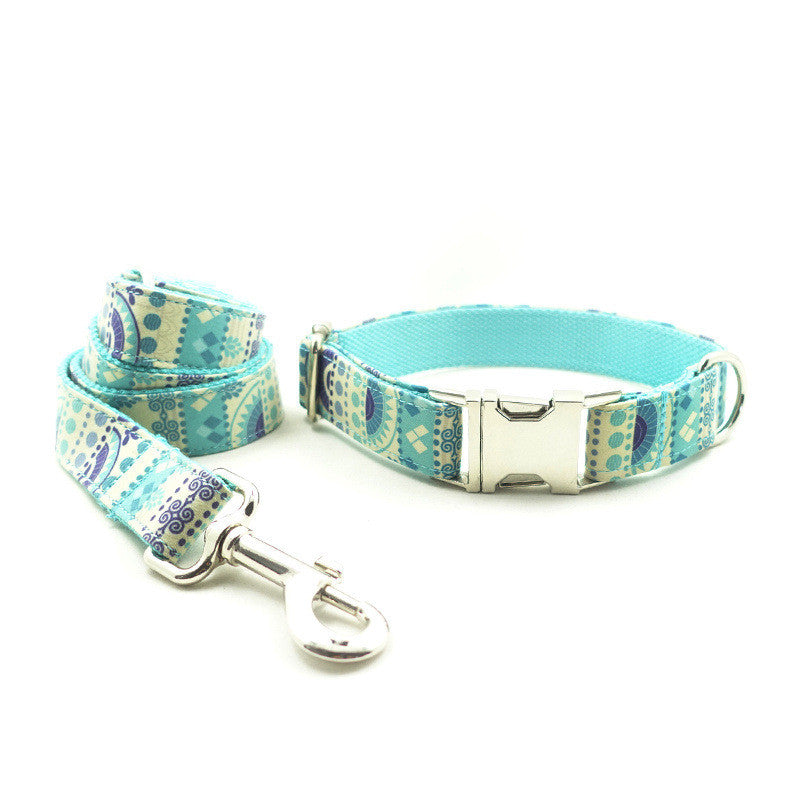 Blue Printed Ethnic Dog Running Traction Suit