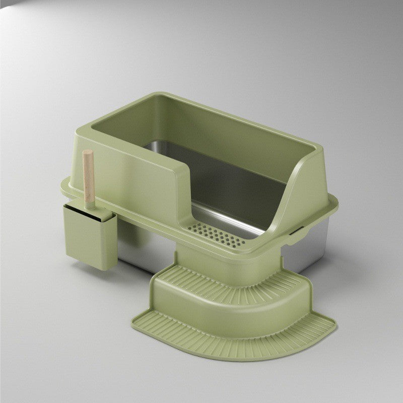Semi-closed Stainless Steel Litter Box