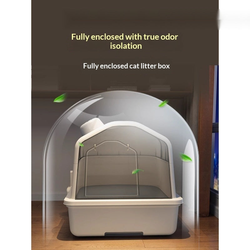 Fully Enclosed Odor Proof Litter Box For Cats