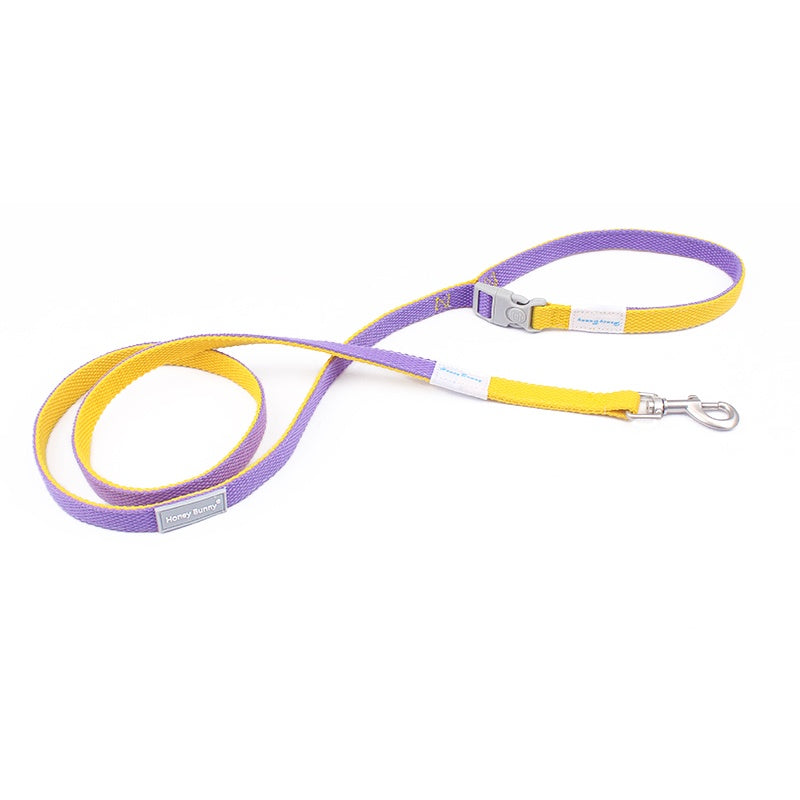 Color Matching Collar Release Buckle Dog Leash Hand Holding Rope Free Bell