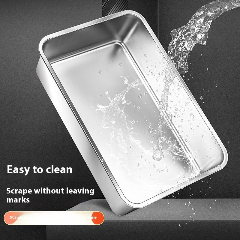 Semi-closed Stainless Steel Litter Box