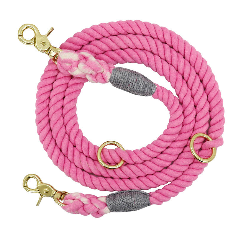Multi-color cotton pet long leash