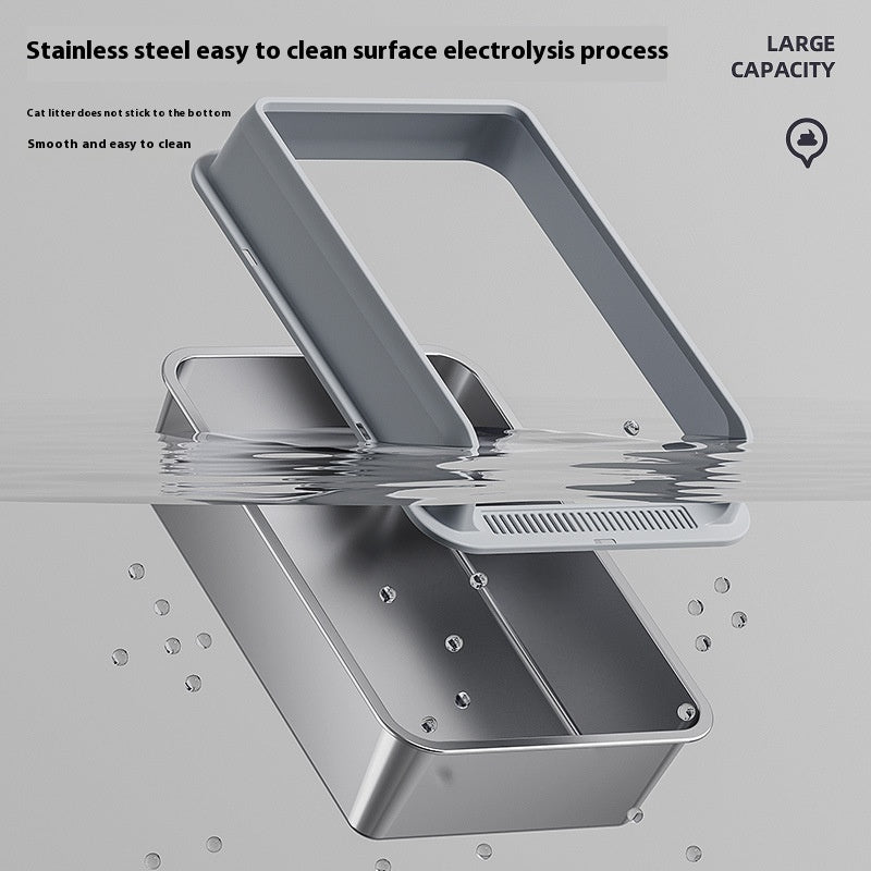 Stainless Steel Litter Box Cat Toilet