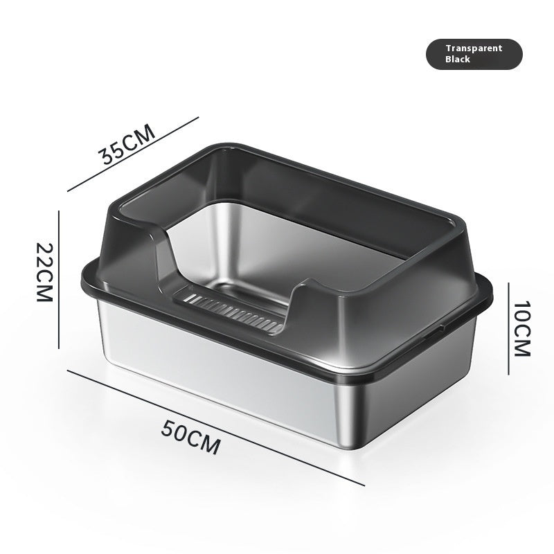 Stainless Steel Litter Box Open Deepening
