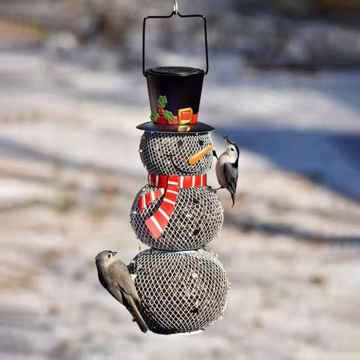 Snowman Bird Style Pendant Red Bird Feeder