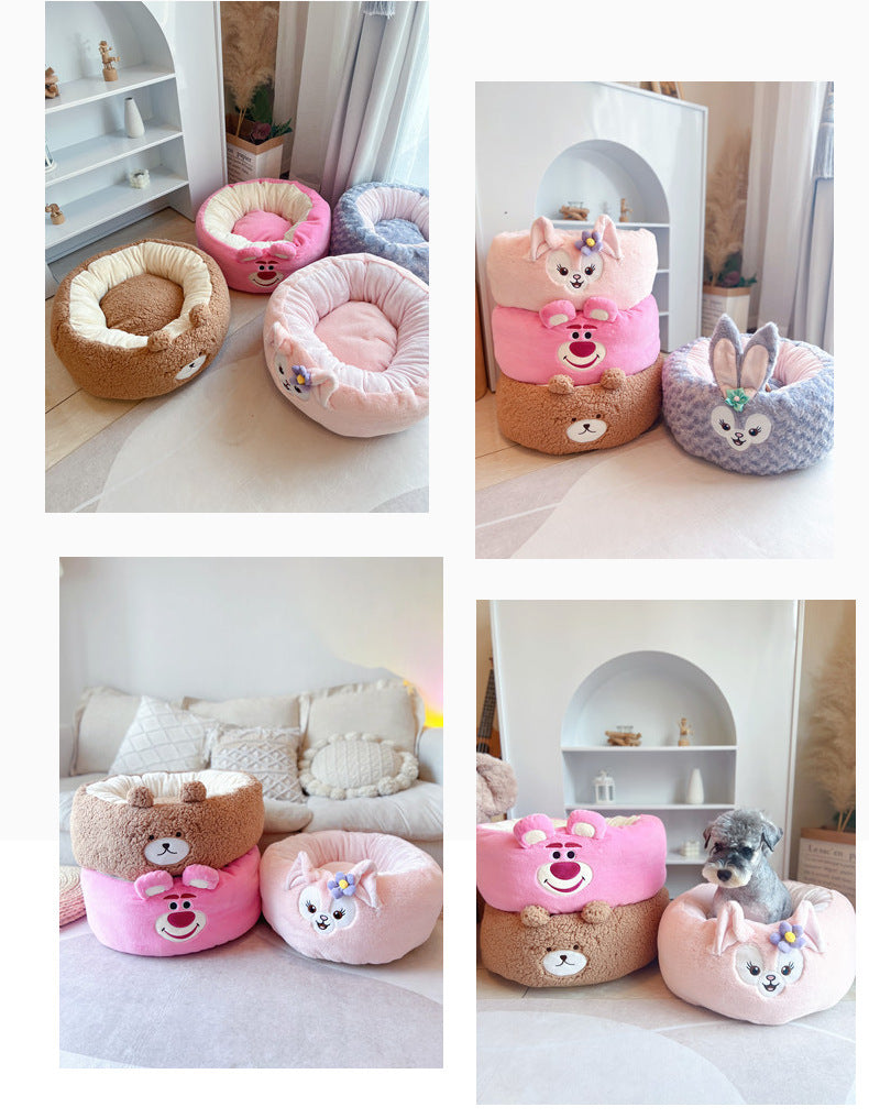 Four Seasons Universal Winter Plush Round Bed