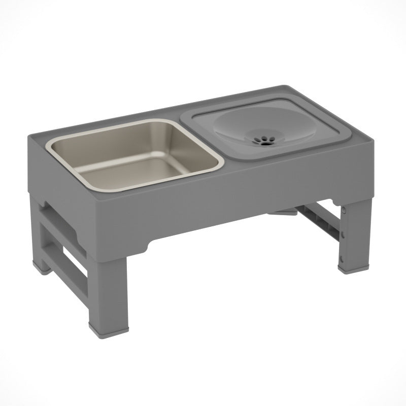 Dog Double Stainless Stand Adjustable Bowls