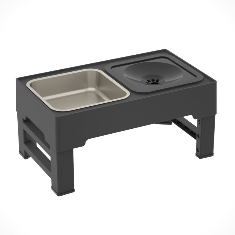 Dog Double Stainless Stand Adjustable Bowls