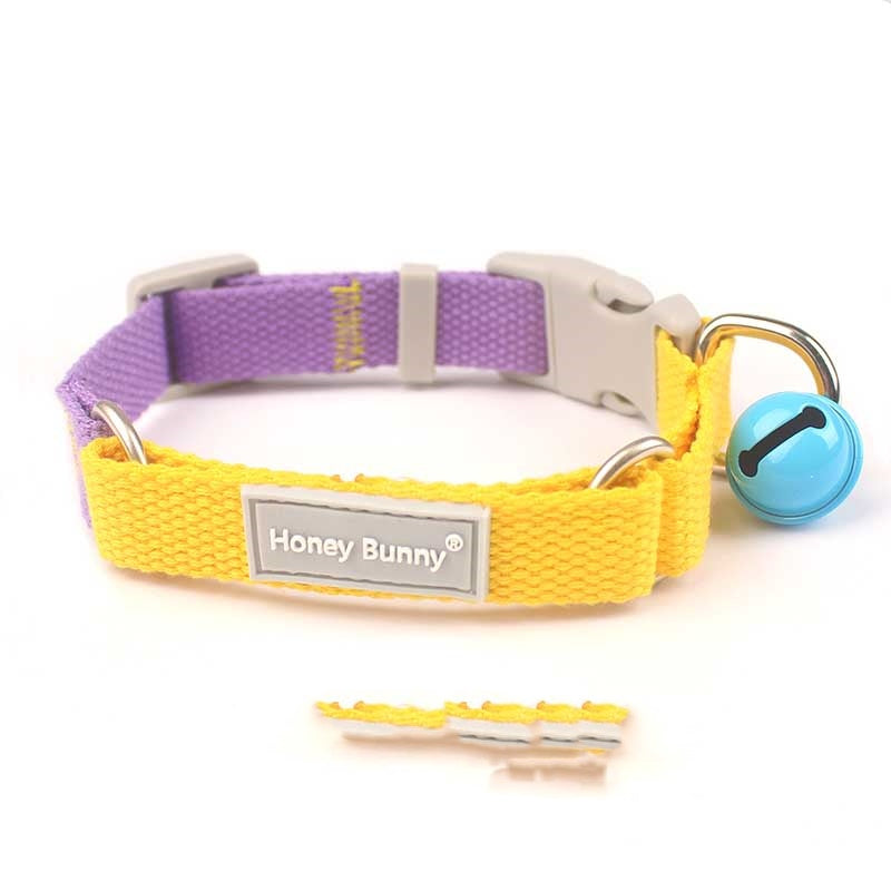 Color Matching Collar Release Buckle Dog Leash Hand Holding Rope Free Bell