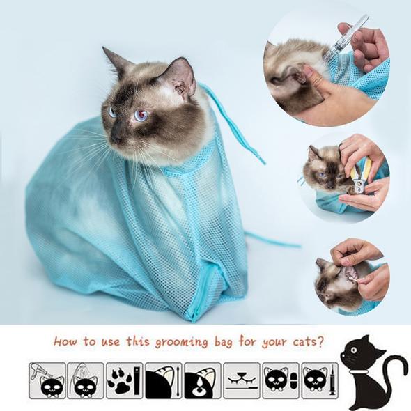 Polyester Cat Washing Shower Mesh Bags