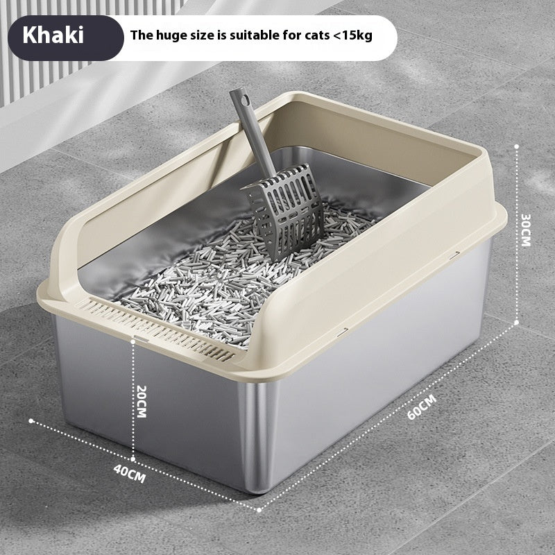 Stainless Steel Litter Box Cat Toilet