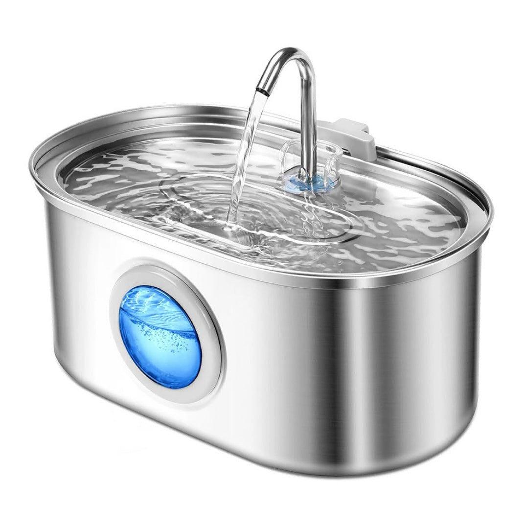 All Stainless Steel Pet Water Dispenser Round Runway Type Large Capacity Dogs And Cats Water Dispenser