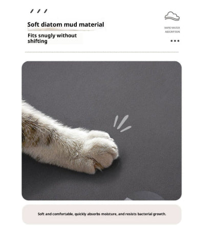 Dopamine-infused Diatom Mud Pet Pad For Cats And Dogs, Splash-proof, Absorbent, And Easy To Clean