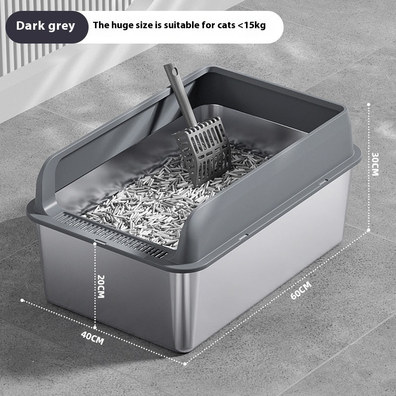 Stainless Steel Litter Box Cat Toilet