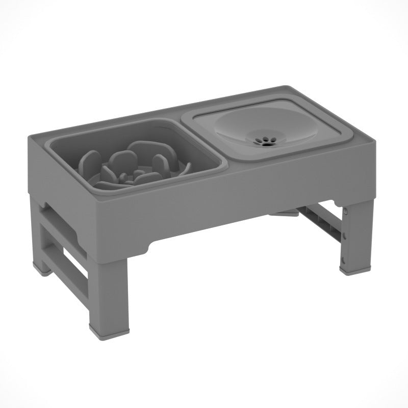 Dog Double Stainless Stand Adjustable Bowls