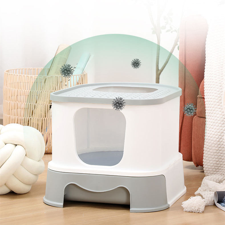 Litter Basin Cat Toilet Closed Drawing Type