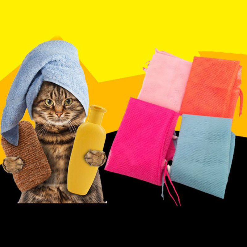Polyester Cat Washing Shower Mesh Bags