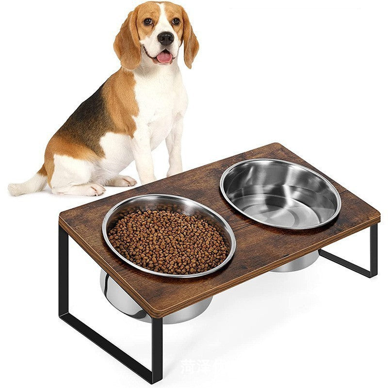 Log Pet Feeding Rack