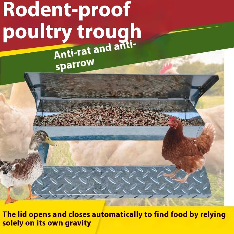 Pedal Chicken Feeding Trough Stainless Steel Chicken Artifact Automatic Feeding Universal Slot