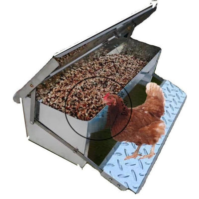 Pedal Chicken Feeding Trough Stainless Steel Chicken Artifact Automatic Feeding Universal Slot
