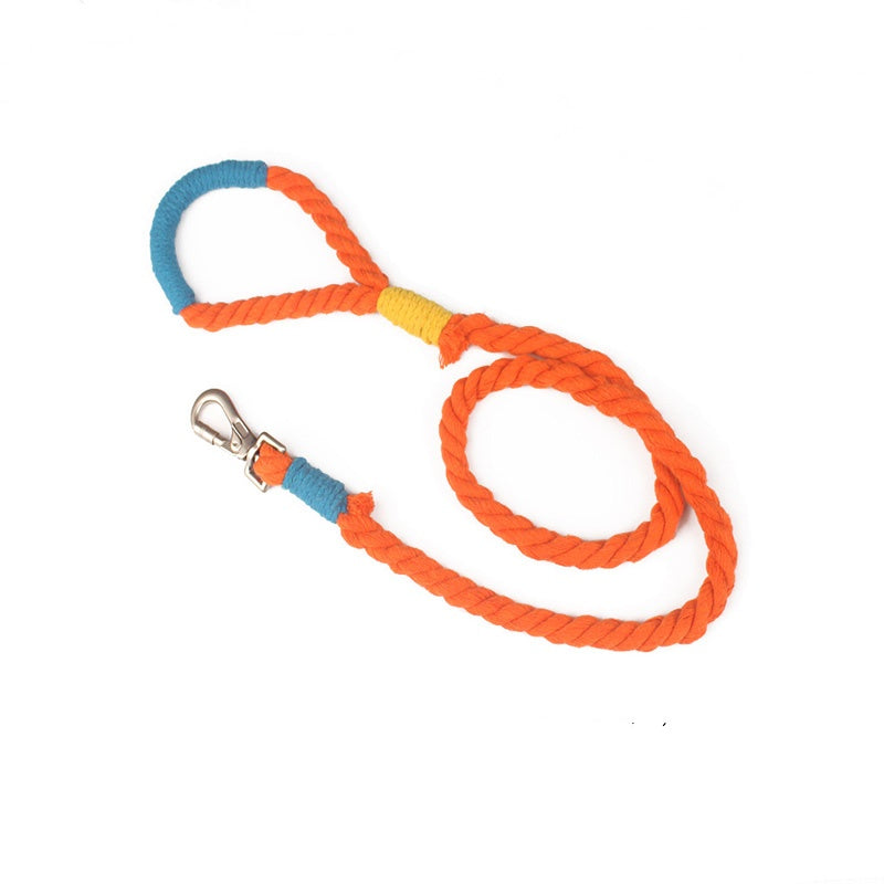 Color Matching Collar Release Buckle Dog Leash Hand Holding Rope Free Bell