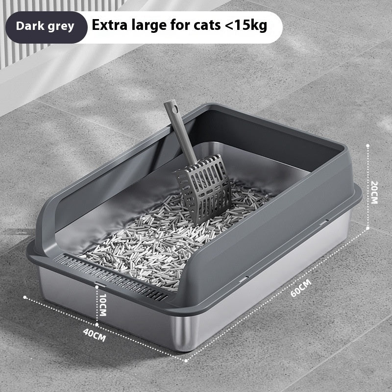 Stainless Steel Litter Box Cat Toilet