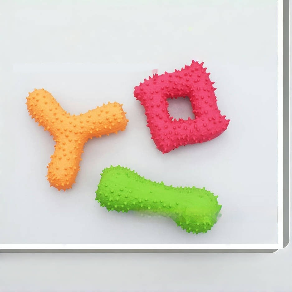 Pet Latex Toys Barbed Bone Sound Toy Tooth Cleaning