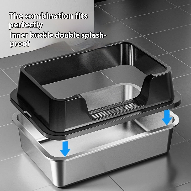 Stainless Steel Litter Box Open Deepening