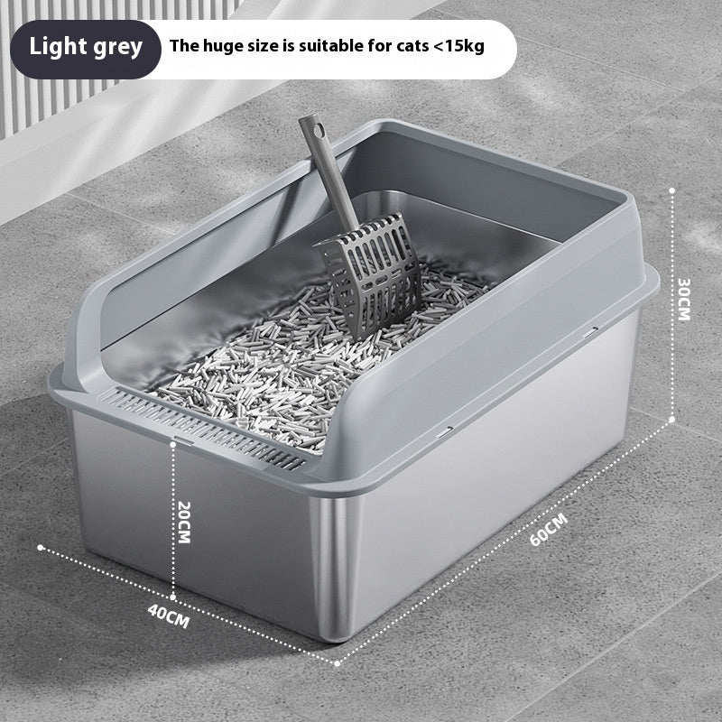 Stainless Steel Litter Box Cat Toilet