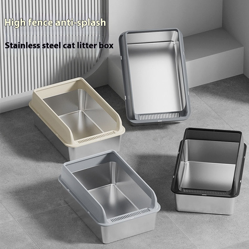 Stainless Steel Litter Box Cat Toilet