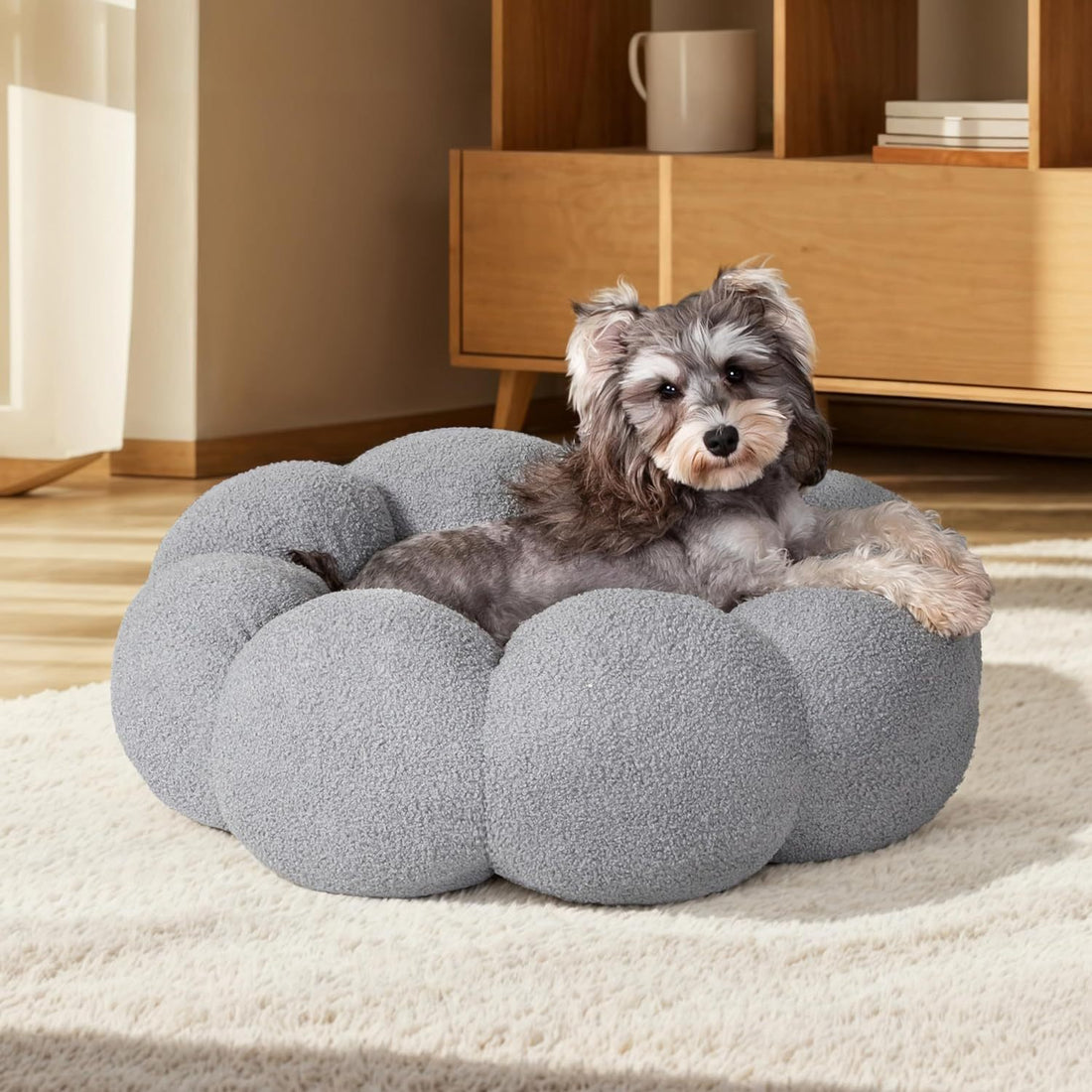 Calming Fluffy Flower Pet Bed