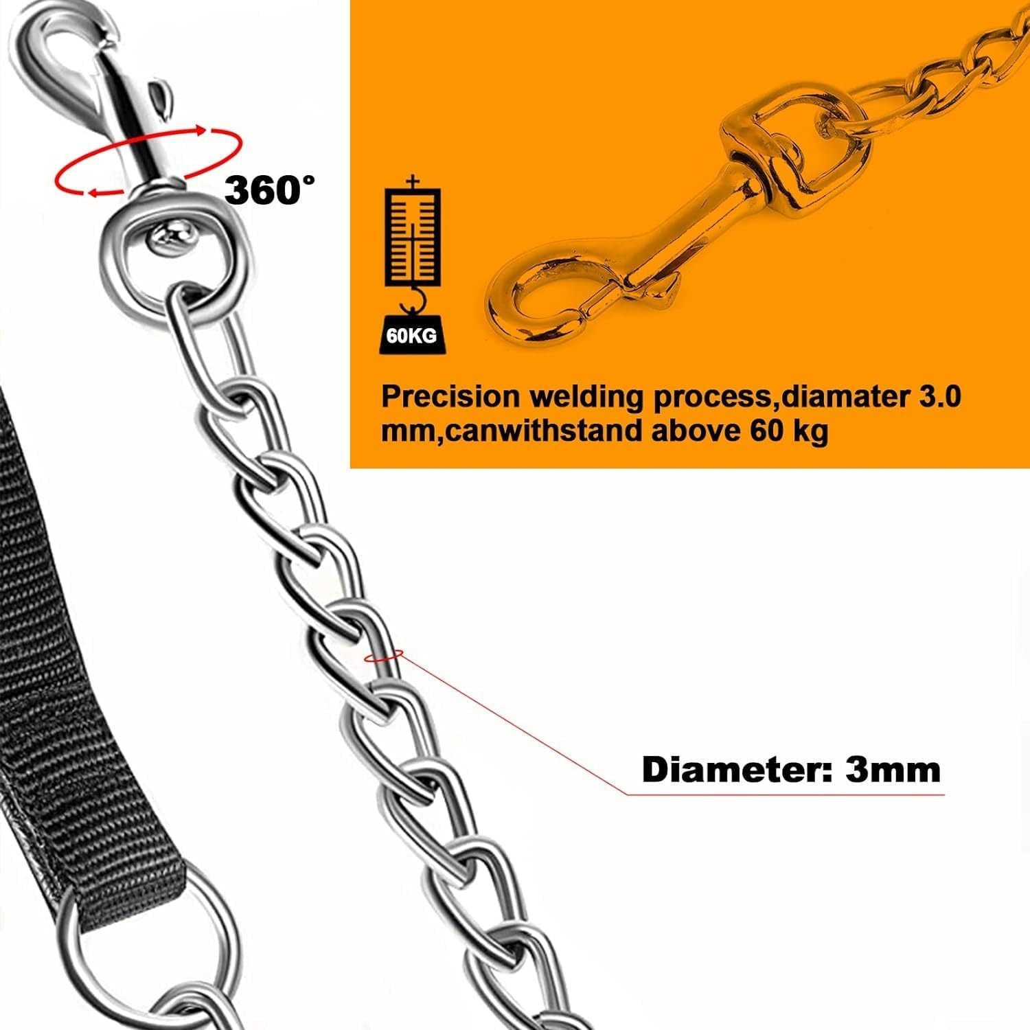 Heavy Duty Metal Dog Leash