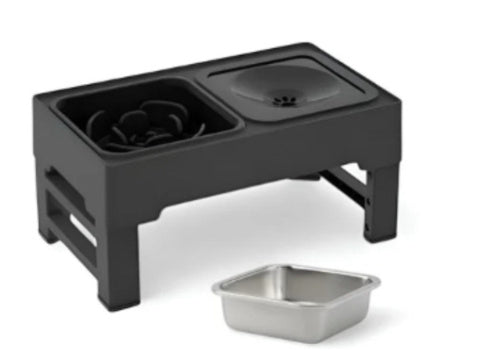 Dog Double Stainless Stand Adjustable Bowls