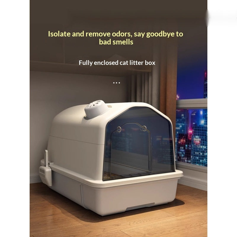Fully Enclosed Odor Proof Litter Box For Cats