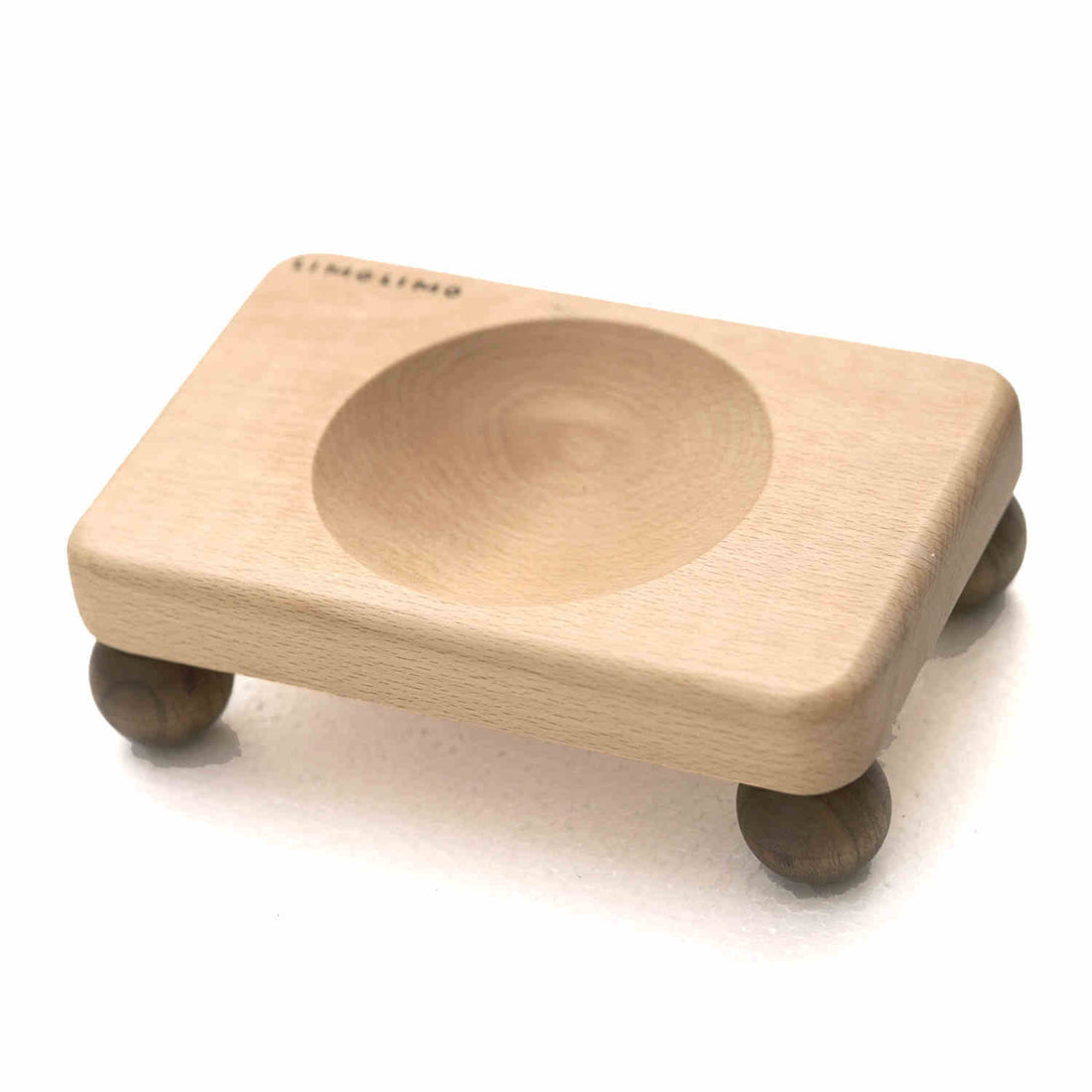 Solid Wood Ceramic Pet Feeding Bowl