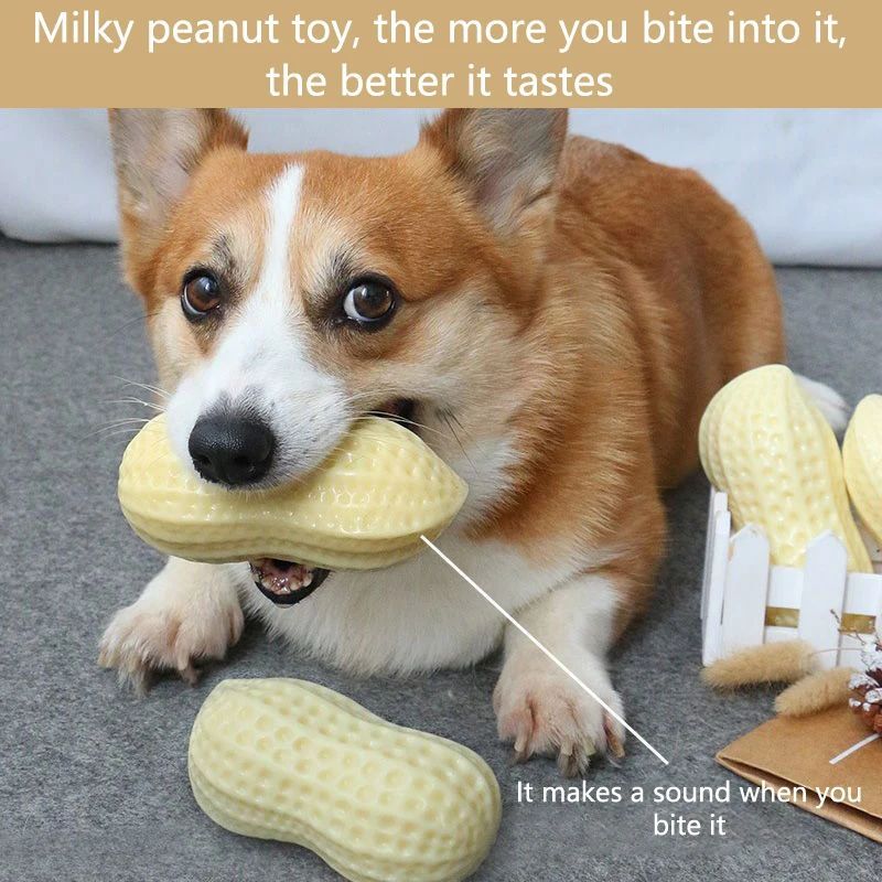 Durable Peanut Chew Toy (Milk Flavored)