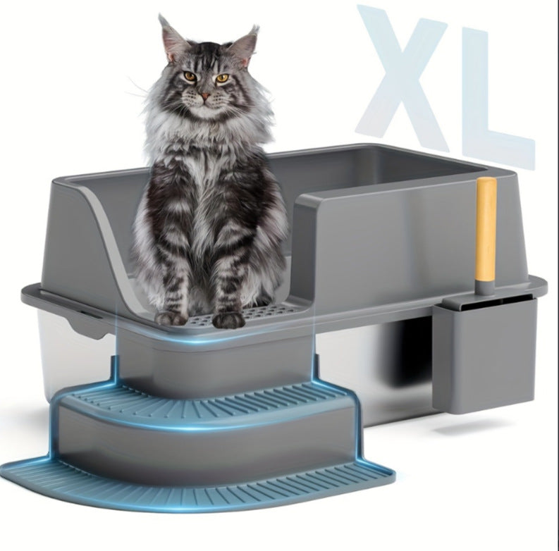 Semi-closed Stainless Steel Litter Box