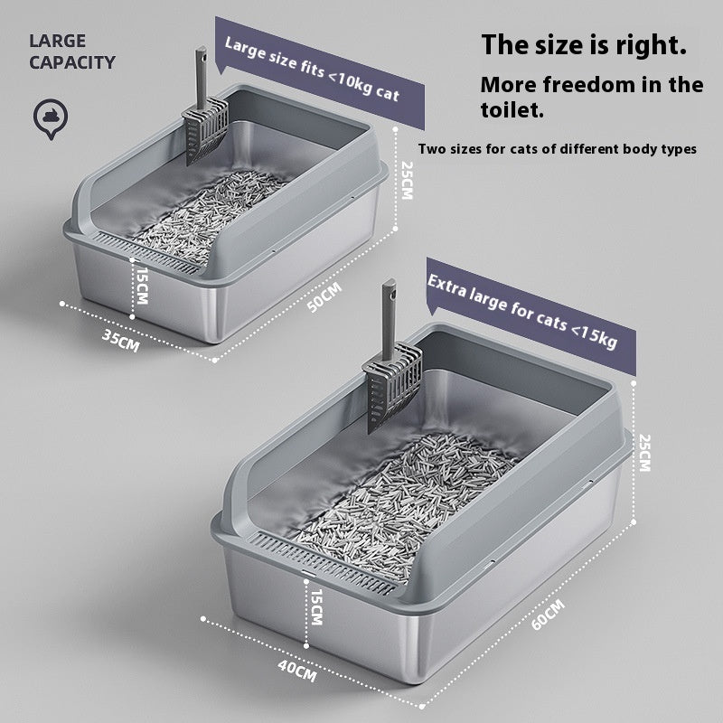 Stainless Steel Litter Box Cat Toilet
