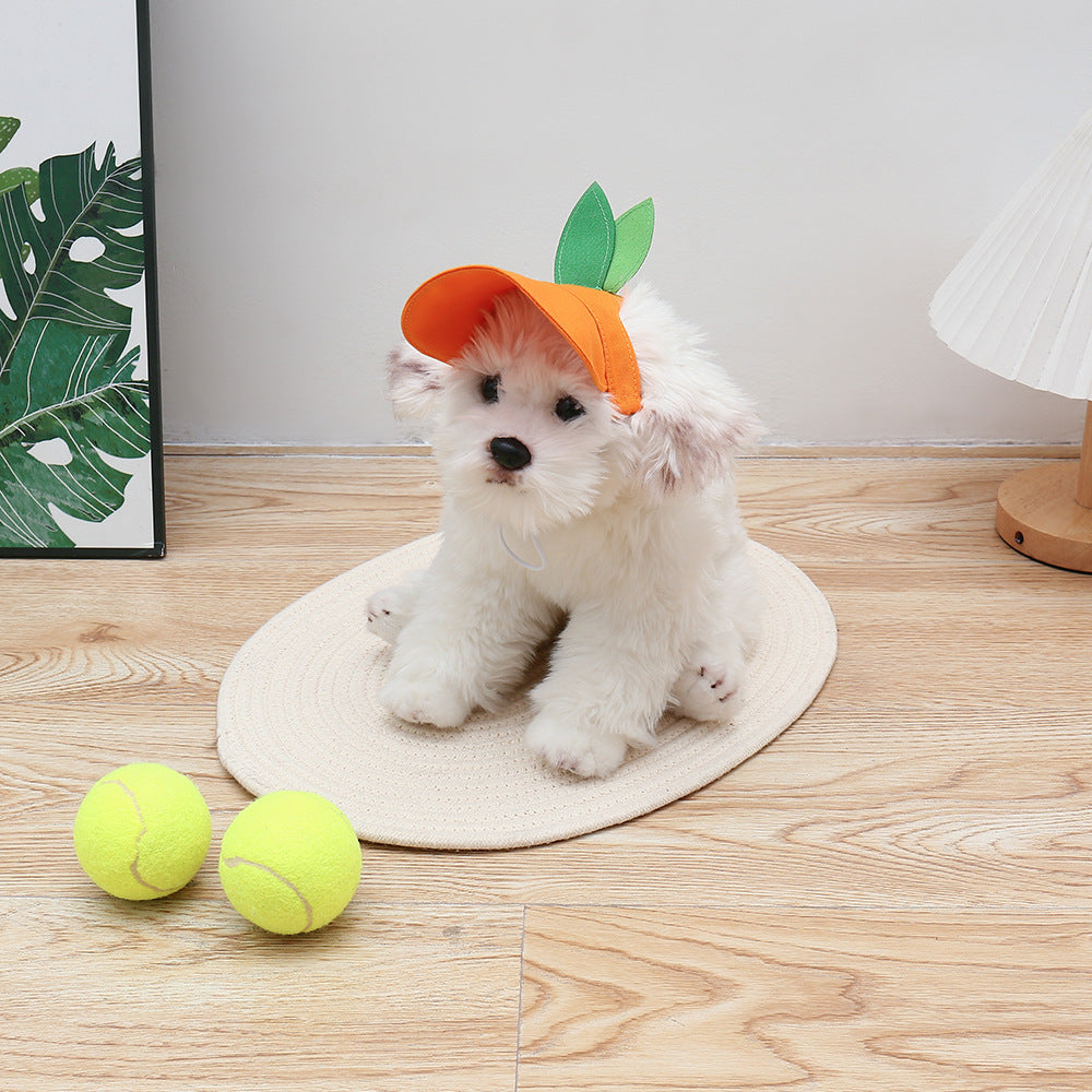 Pet Strap Orange Shape Hat Toy