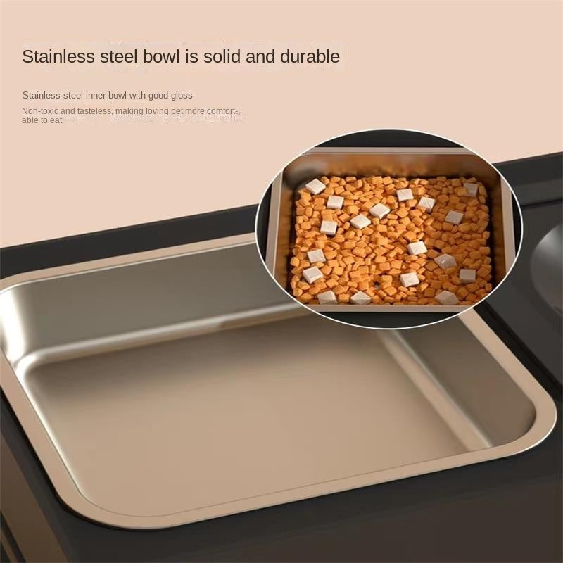 Dog Double Stainless Stand Adjustable Bowls