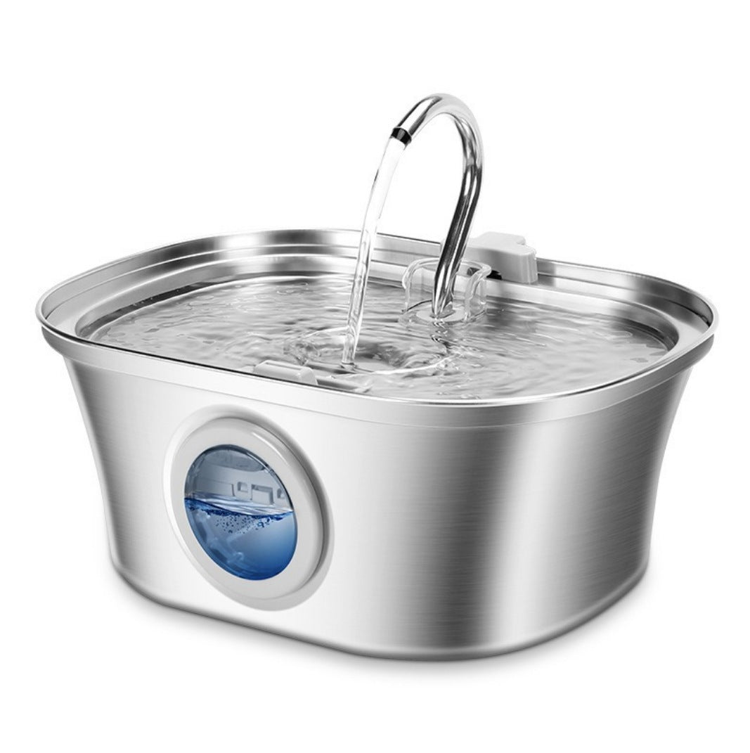 All Stainless Steel Pet Water Dispenser Round Runway Type Large Capacity Dogs And Cats Water Dispenser