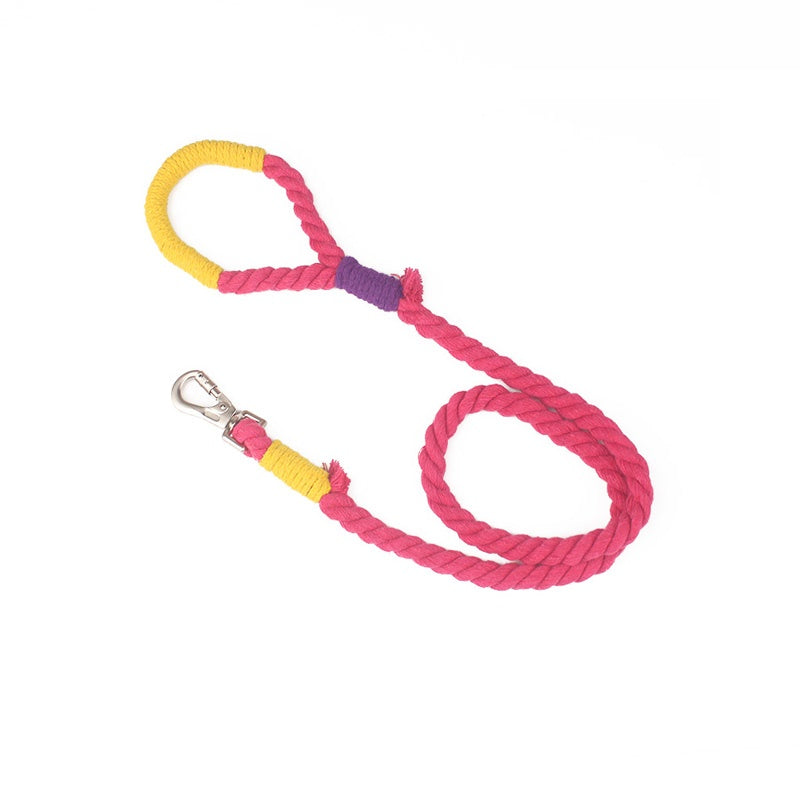 Color Matching Collar Release Buckle Dog Leash Hand Holding Rope Free Bell