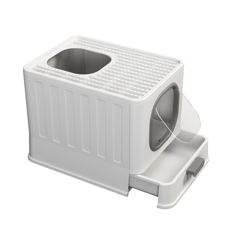 Fully Enclosed Litter Box Large Plastic Folding