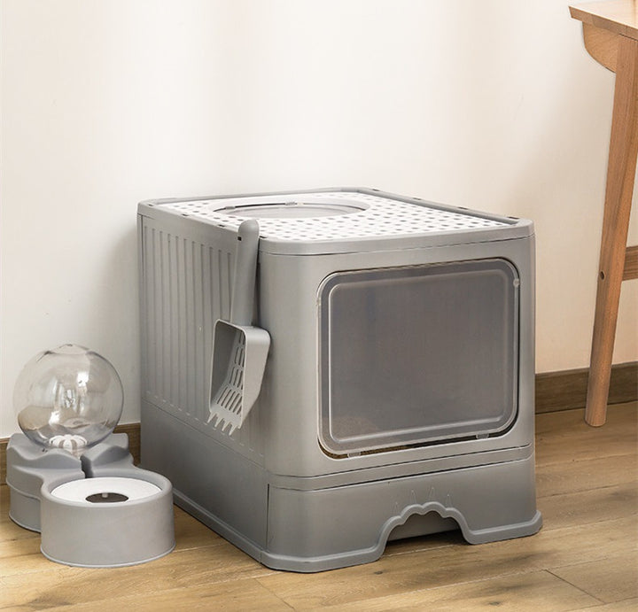 Door Drawer Foldable Cat Litter Basin