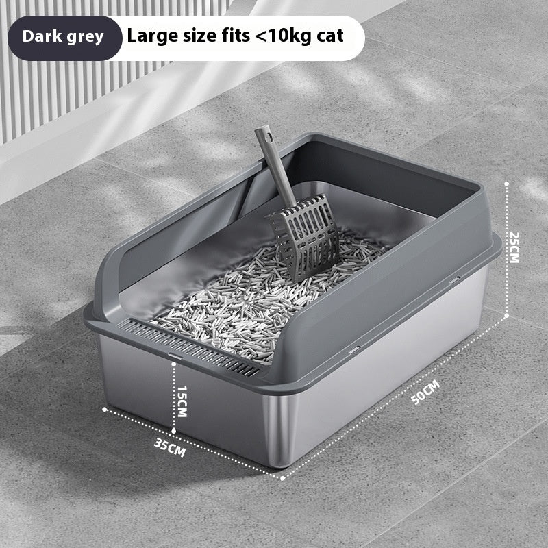 Stainless Steel Litter Box Cat Toilet